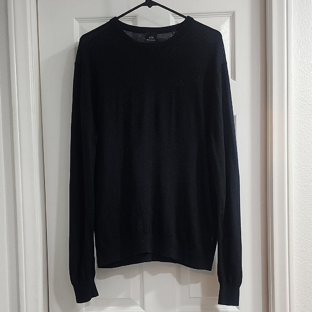 Armani Exchange Men's Black Crewneck Sweater
